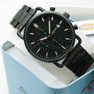 Fussil Commuter Chronograph Black Stainless Steel Watch
