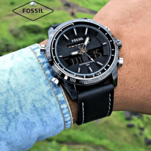 Fussil Dual Time Black Dial watch For Men’s